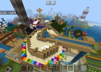 Many Buildings from Stampys Lovely Map for Minecraft PE