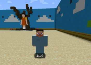 Steve on Arena from Squid Game Map for Minecraft PE