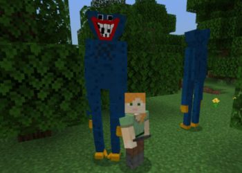 Steve and Monster from Poppy Playtime Mod Minecraft PE