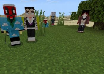 Characters from Demon Slayer Mod Minecraft PE
