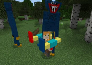 Monster and Steve from Huggy Wuggy Mod Minecraft PE
