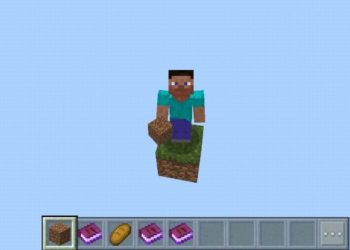 Steve on the Block from Survival Single Block Map for Minecraft PE