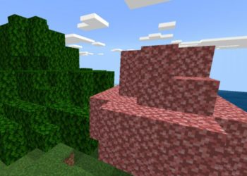 Different Trees from Grass Block Texture Pack for Minecraft PE