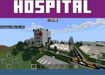 Hospital and Police from Mafia Map for Minecraft PE