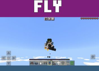 Fly on Jetpack from Jetpack Mod for Minecraft PE