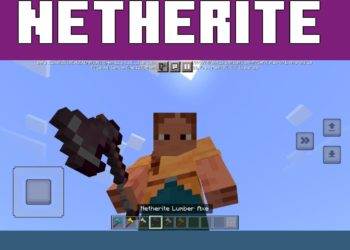 Netherite Lumber from Axe Mod for Minecraft PE