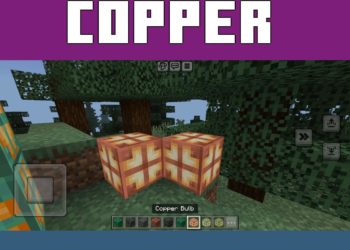 Copper Bulb from New Update 1.21 Mod for Minecraft PE