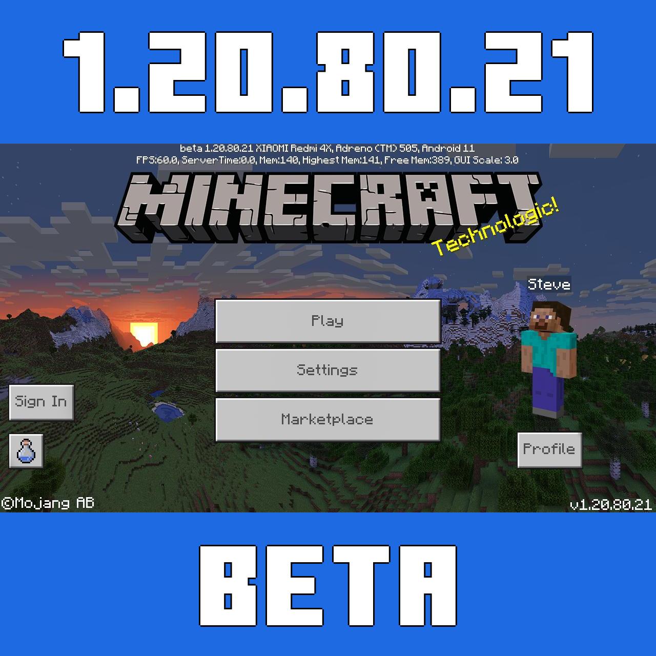 Download Minecraft 1.20.80.21 for Android Free: Minecraft PE 1.20.80.21