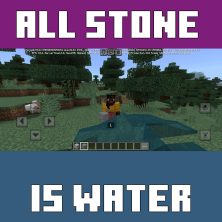 All Stone is Water Mod for Minecraft PE