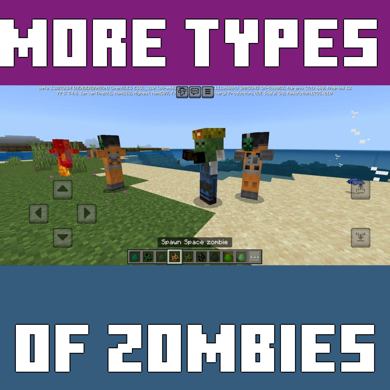 Download More Types of Zombies Mod Minecraft Bedrock – More Types of Zombies  mod